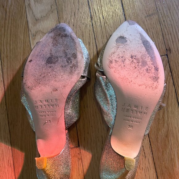 Jamie Haller gold knot kitten heels size 38 - Picture 2 of 2